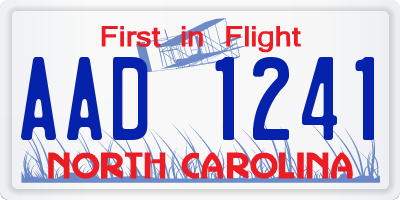 NC license plate AAD1241