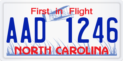 NC license plate AAD1246