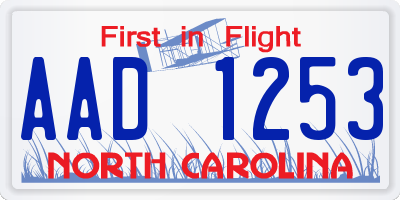NC license plate AAD1253