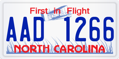 NC license plate AAD1266