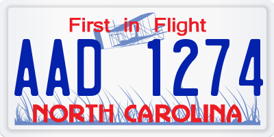 NC license plate AAD1274