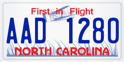 NC license plate AAD1280