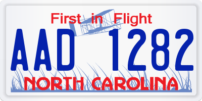 NC license plate AAD1282