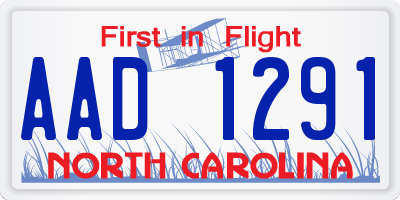 NC license plate AAD1291