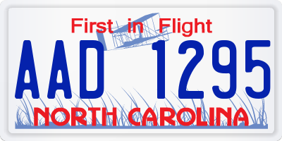 NC license plate AAD1295