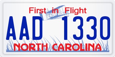 NC license plate AAD1330