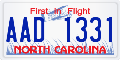 NC license plate AAD1331