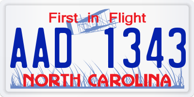 NC license plate AAD1343