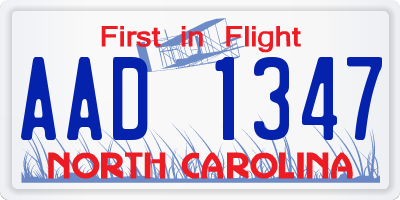 NC license plate AAD1347