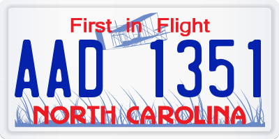 NC license plate AAD1351