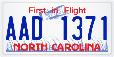 NC license plate AAD1371