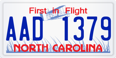 NC license plate AAD1379