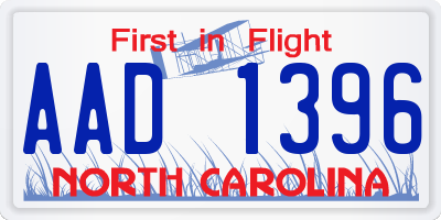 NC license plate AAD1396