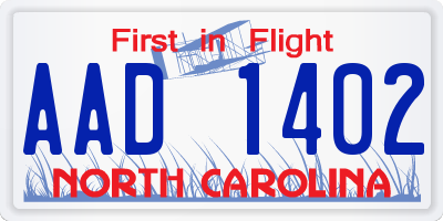 NC license plate AAD1402