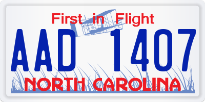 NC license plate AAD1407