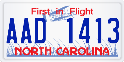 NC license plate AAD1413