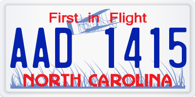 NC license plate AAD1415