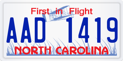 NC license plate AAD1419