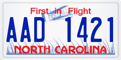 NC license plate AAD1421
