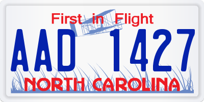 NC license plate AAD1427