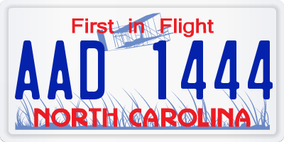 NC license plate AAD1444