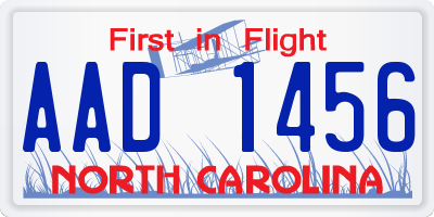 NC license plate AAD1456