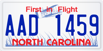 NC license plate AAD1459