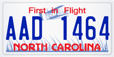 NC license plate AAD1464
