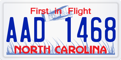 NC license plate AAD1468