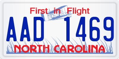 NC license plate AAD1469