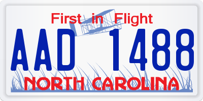 NC license plate AAD1488