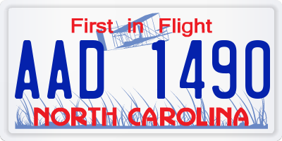 NC license plate AAD1490