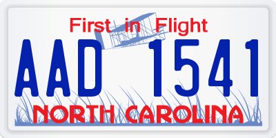 NC license plate AAD1541