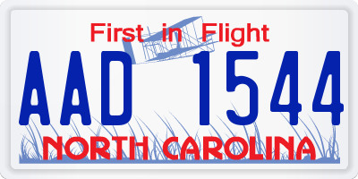 NC license plate AAD1544