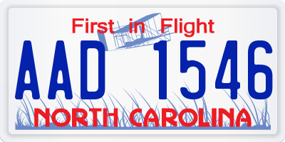 NC license plate AAD1546