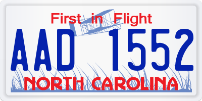 NC license plate AAD1552