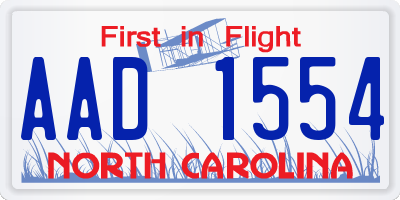 NC license plate AAD1554