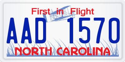 NC license plate AAD1570