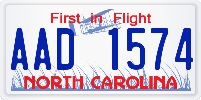 NC license plate AAD1574