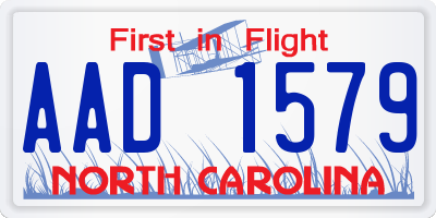 NC license plate AAD1579
