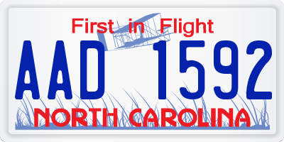 NC license plate AAD1592