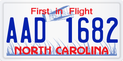 NC license plate AAD1682