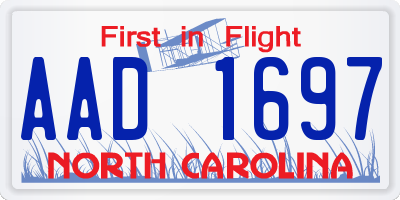 NC license plate AAD1697