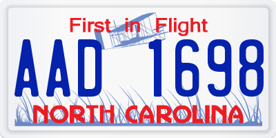 NC license plate AAD1698