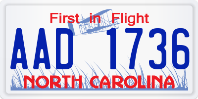 NC license plate AAD1736