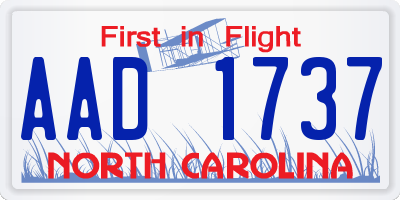 NC license plate AAD1737