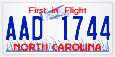 NC license plate AAD1744