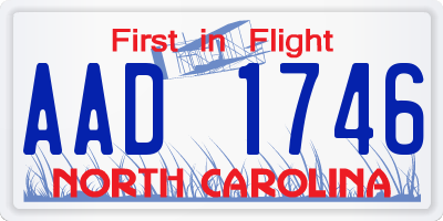 NC license plate AAD1746