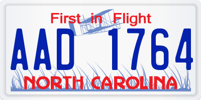 NC license plate AAD1764