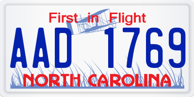 NC license plate AAD1769